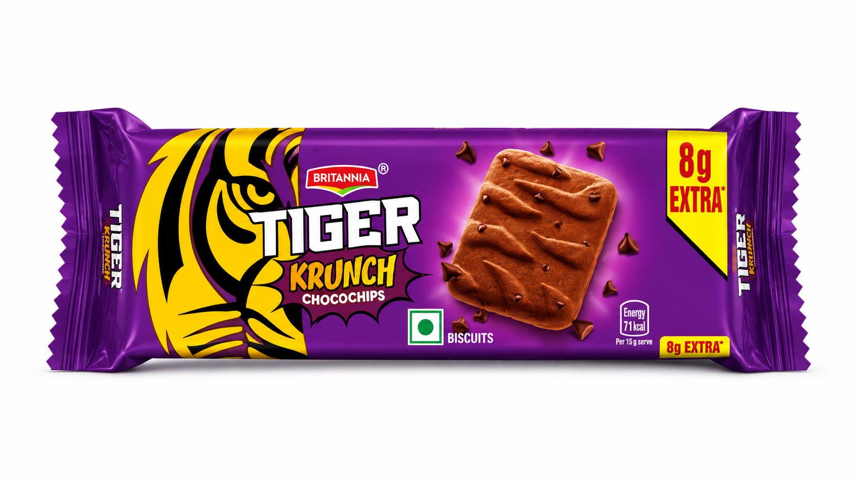 Britannia Tiger Krunch Chocochips Cookies (Pack of 10 )