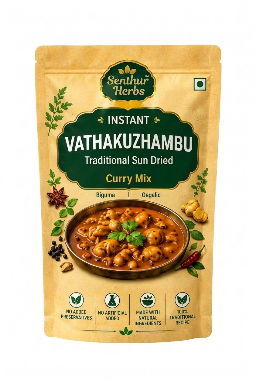 Senthur Herbs Instant Vathakuzhambu Curry Mix – Traditional South Indian Vathakuzhambu