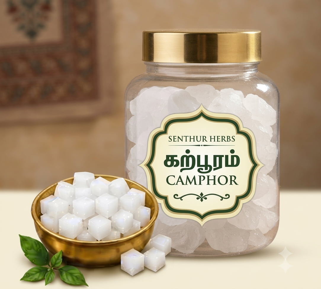 Senthur Herbs Camphor – Pure Natural Camphor Crystals (Pack of 2)